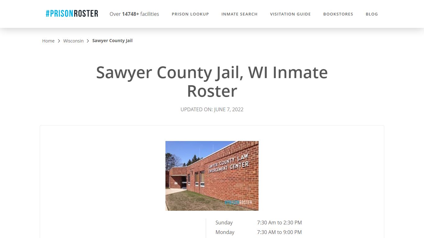 Sawyer County Jail, WI Inmate Roster - Prisonroster